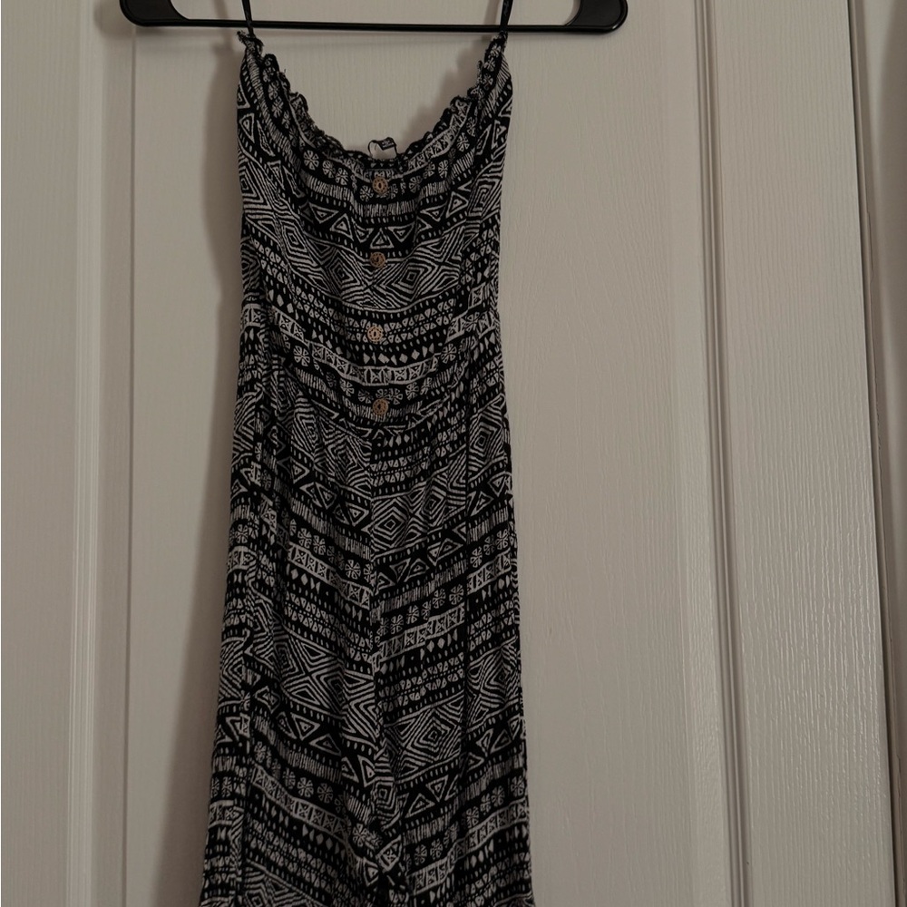 Black and White Patterned Women's Dress